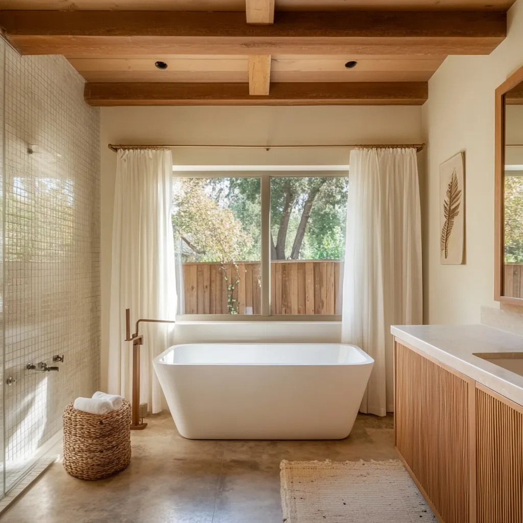 Bathroom remodel in California with modern fixtures and finishes