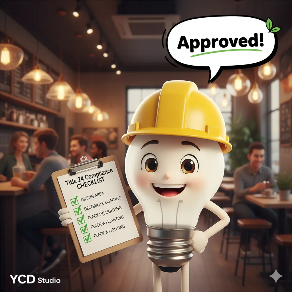 Title 24 tenant improvement restaurant lighting Bay Area commercial space