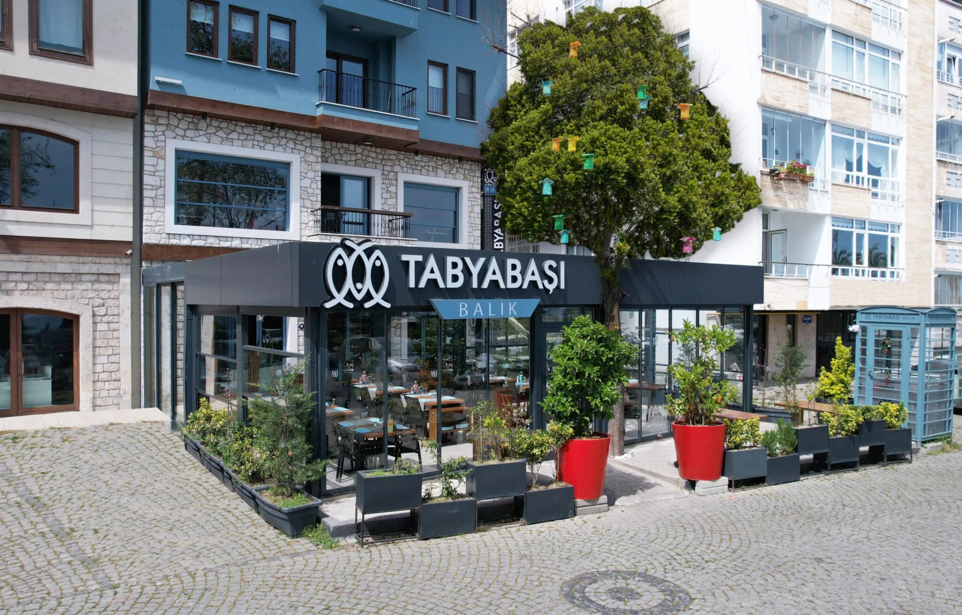 Tabya Restaurant — storefront exterior with stone facade