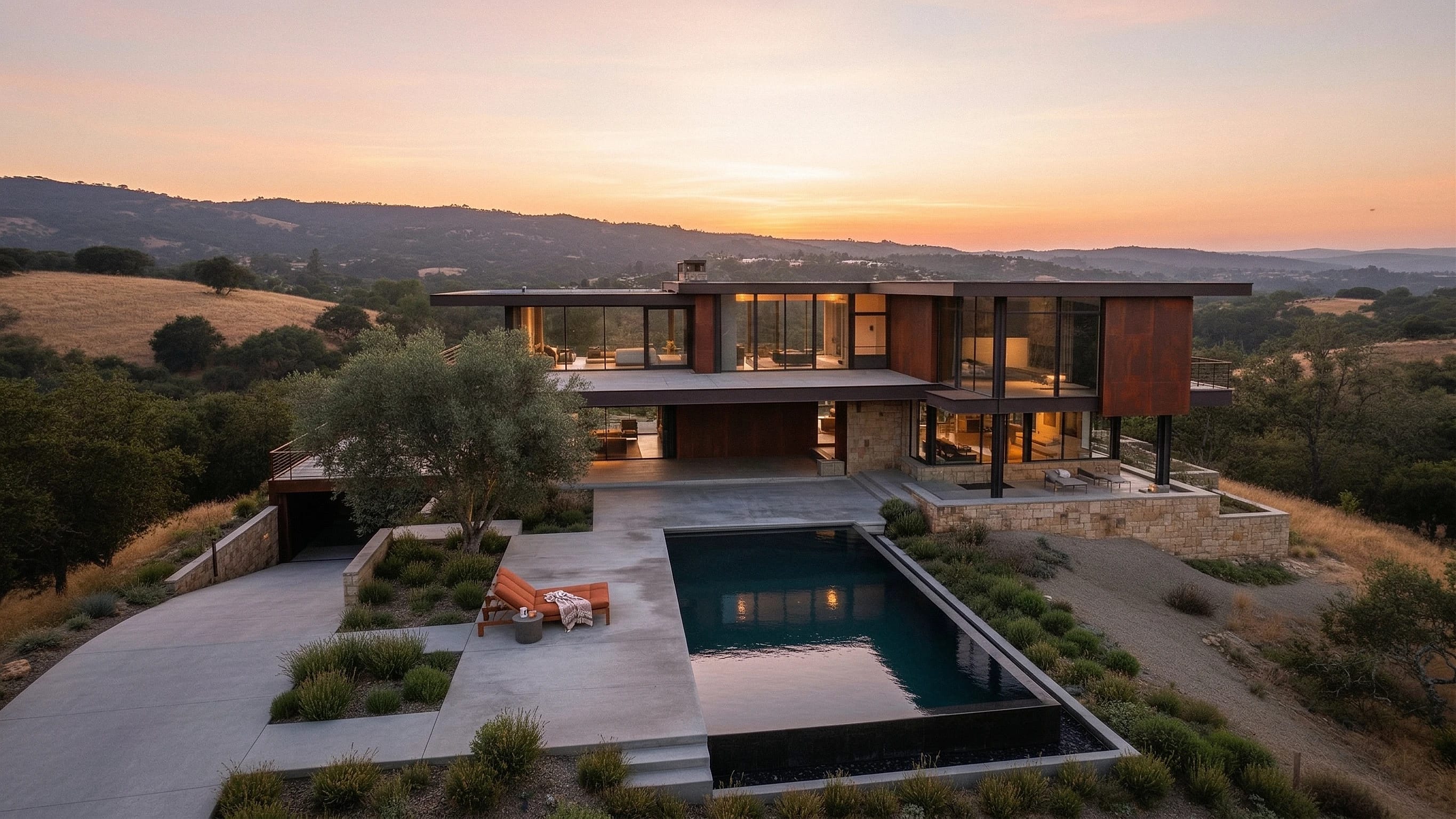 Bird Residence Bay Area custom home — hillside residential architecture with panoramic views by YCD Studio
