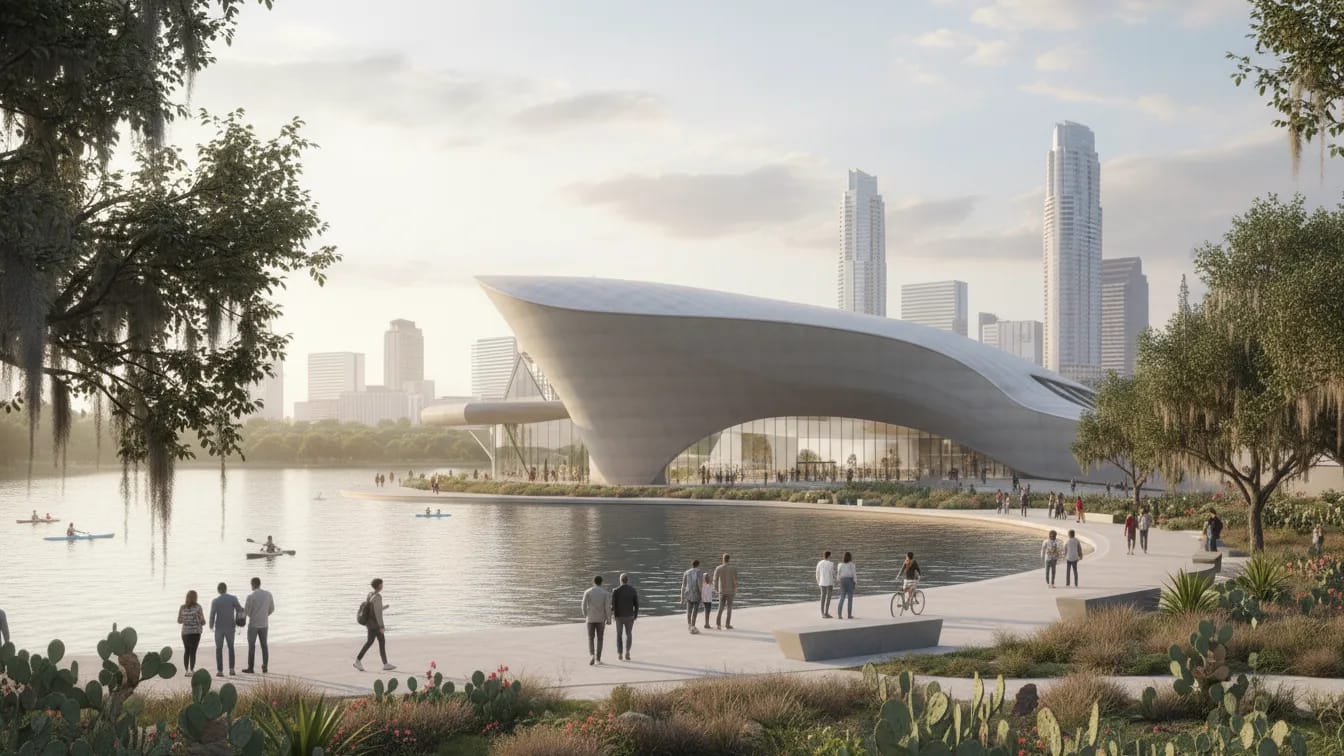 Lady Bird Lake Boardwalk commercial architecture in Austin Texas — civic waterfront design by YCD Studio