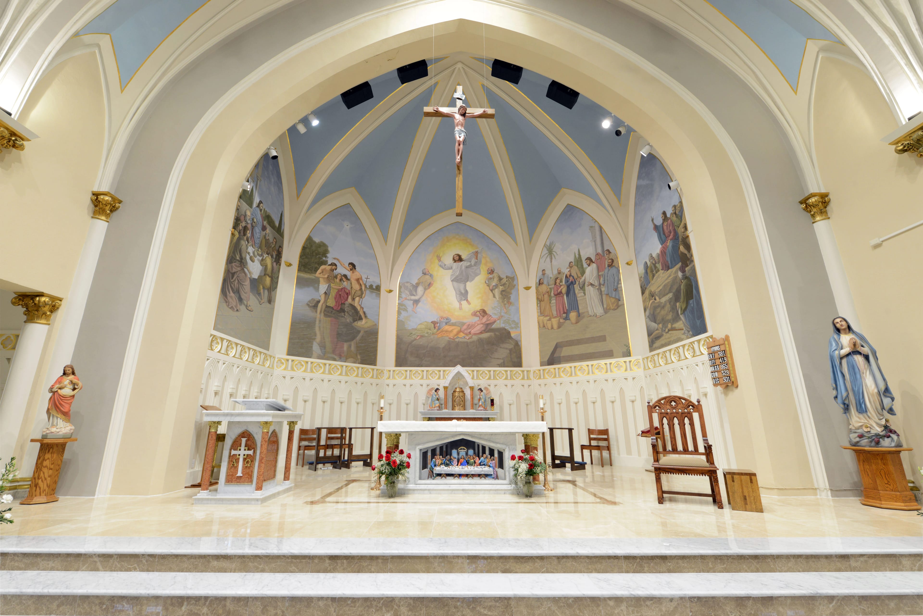 St. Mary's Church Grand Forks — Gothic Revival sacred interior with vaulted ceilings and stained glass by YCD Studio