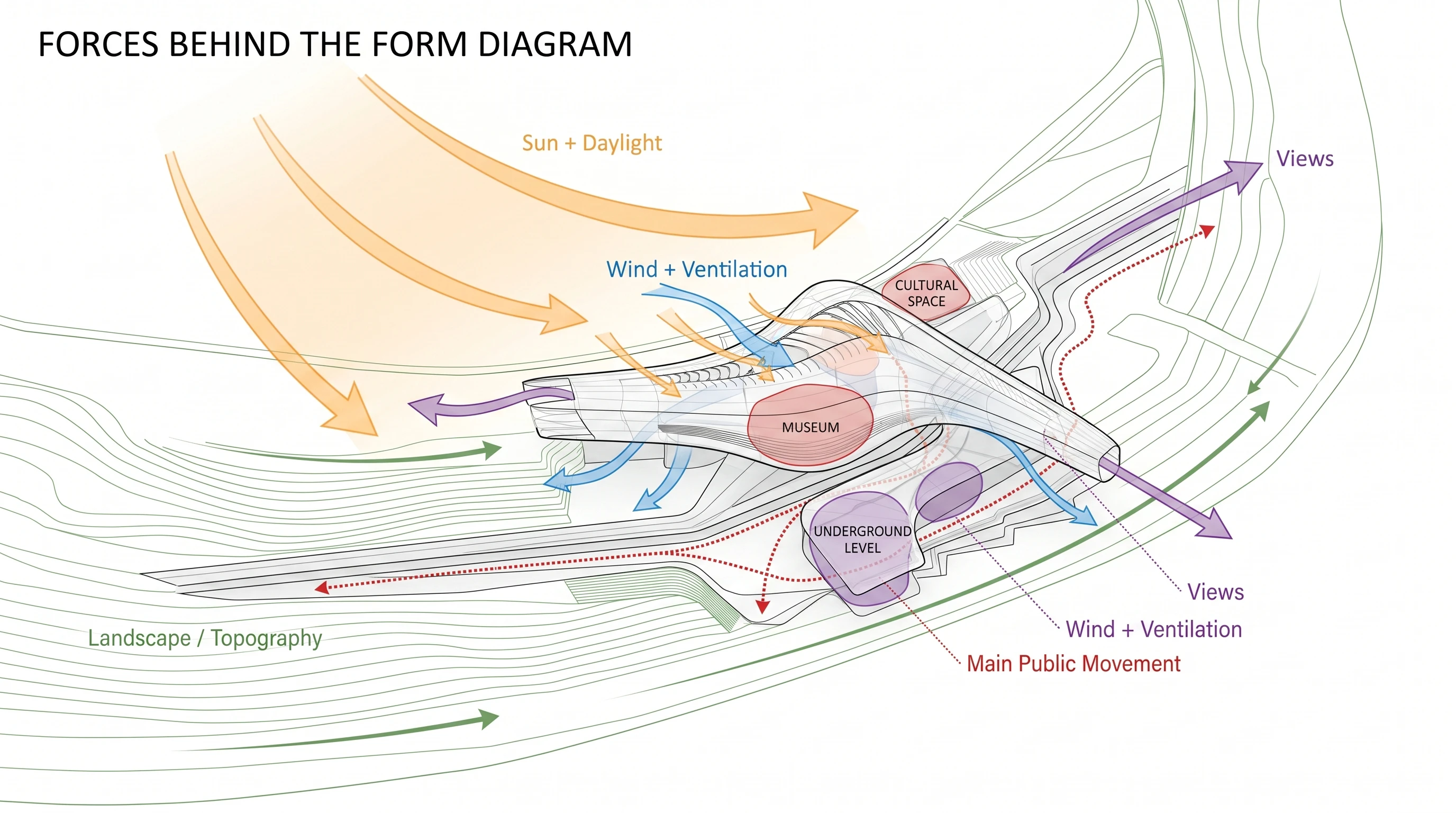 Forces Behind the Form — sun, wind, views, circulation, topography