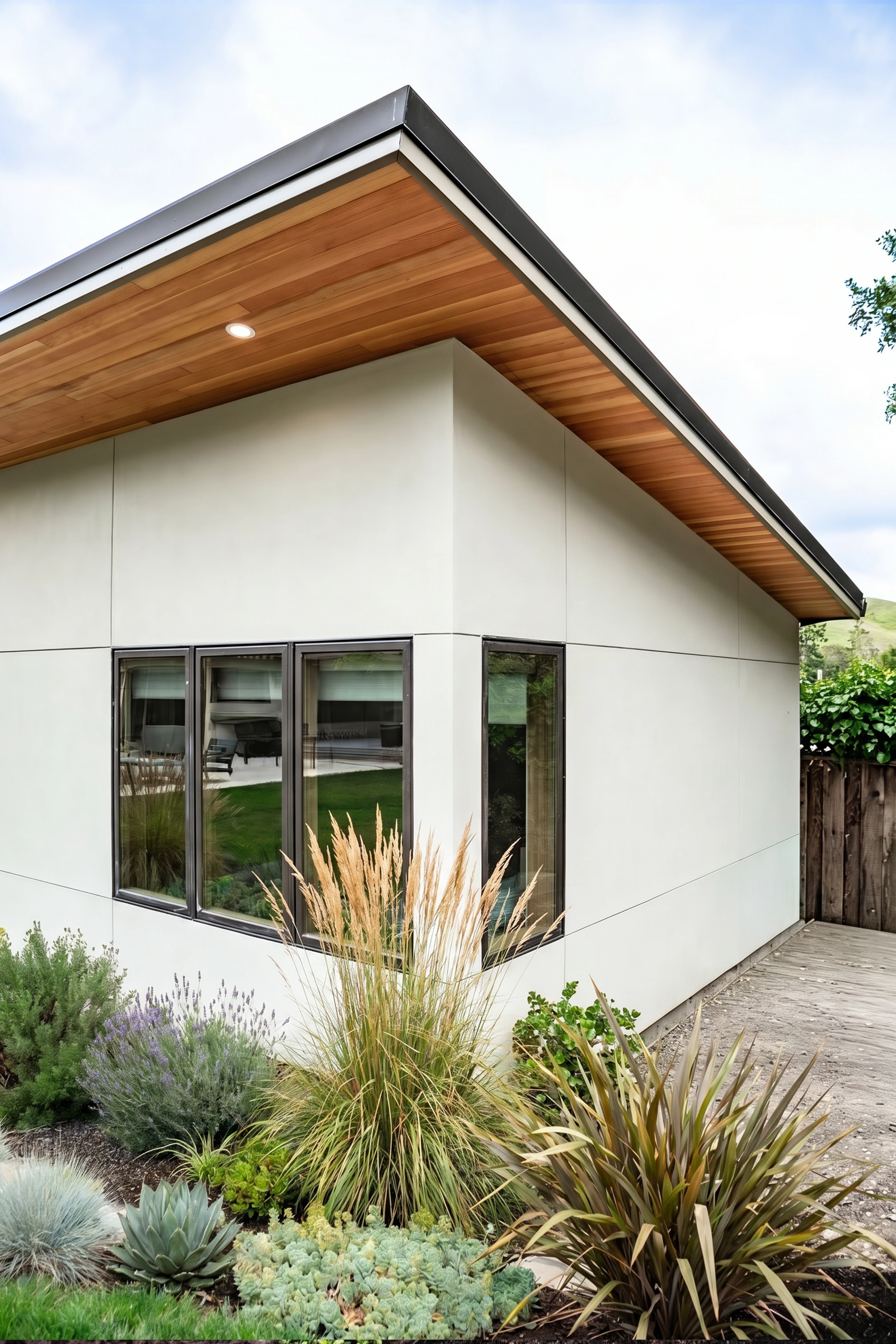 Wood soffit and overhang