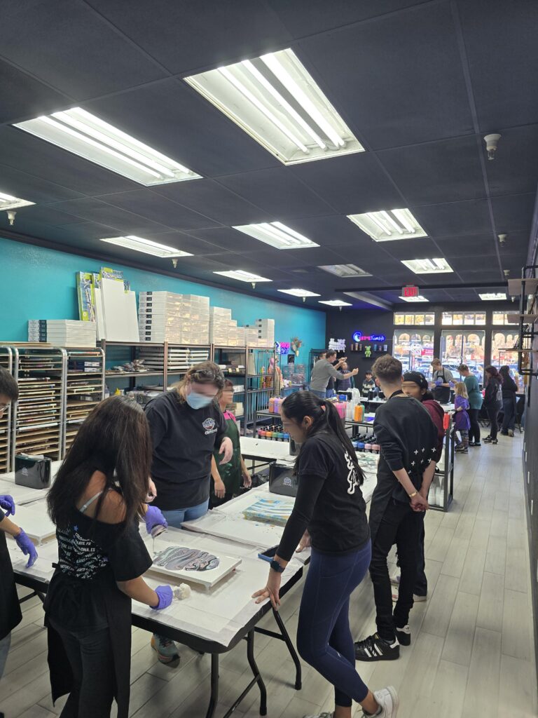 Tenant improvement interior showing flexible art studio layout – Danville