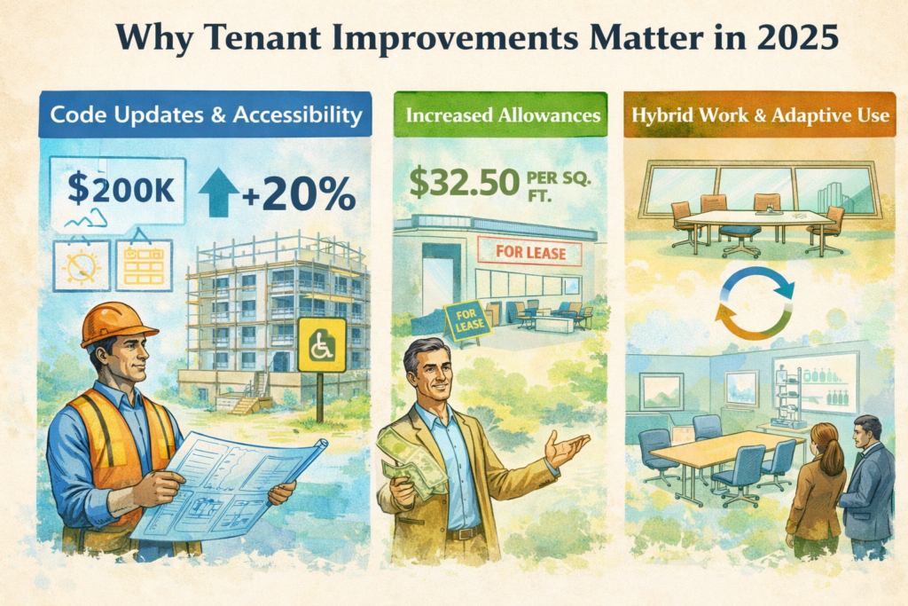 Tenant improvement bay area showing code updates, increased allowances, and adaptive workspace design